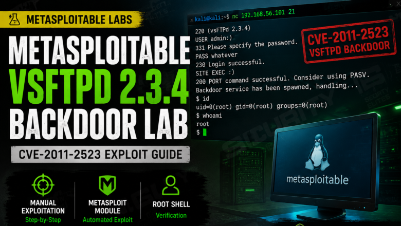 Metasploitable vsftpd Backdoor Lab — CVE-2011-2523 Exploit Guide