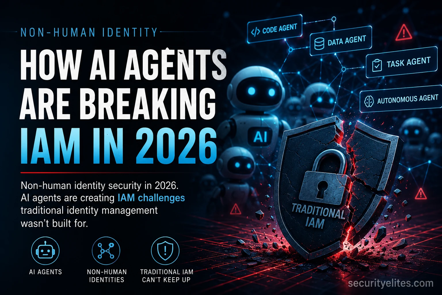 non human identity ai agents breaking iam 2026 cyber security image Non-Human Identity Security 2026 — How AI Agents Are Breaking IAM