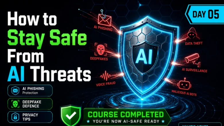 How to Stay Safe From AI Threats — A Practical Guide for Everyone (2026) | AI Basics Day 5