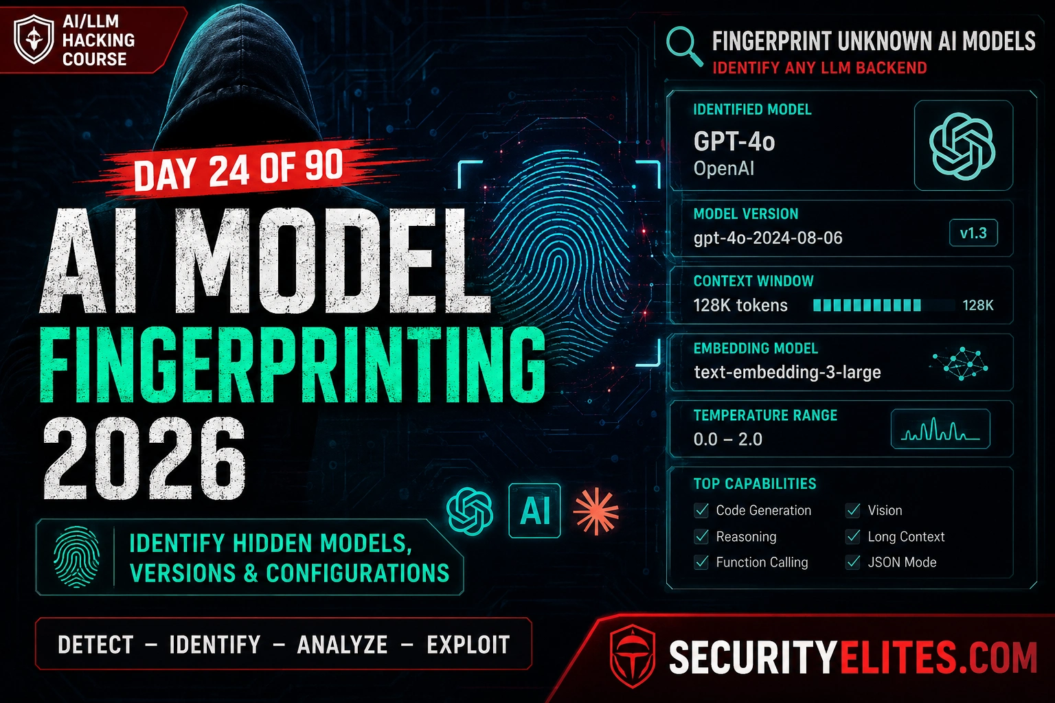 ai model fingerprinting 2026 hidden llm backend detection securityelites image How to Fingerprint an Unknown AI Model | AI LLM Hacking Course Day 24