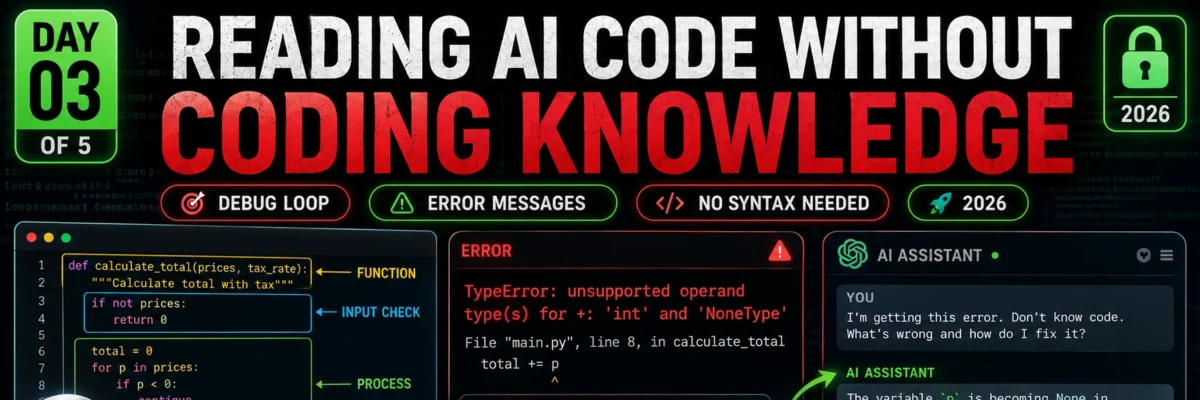 Reading and Debugging AI Code Without Coding Knowledge | Mastering Coding with Day 3 of 5