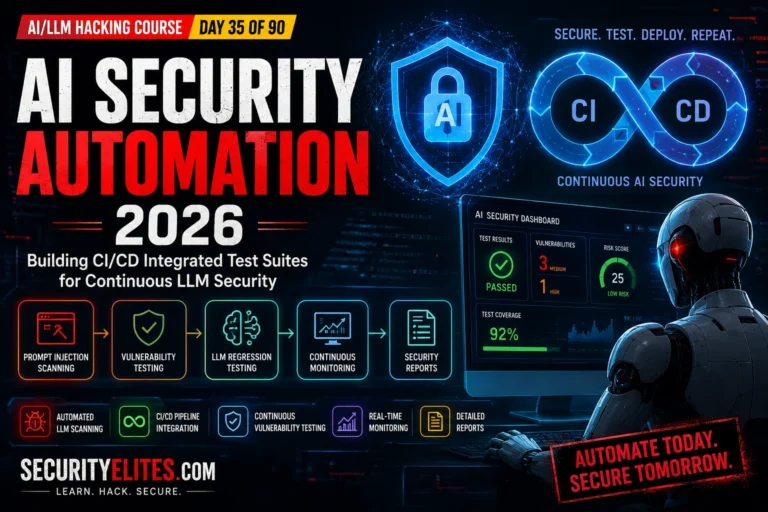 AI Security Automation 2026 — CI/CD LLM Security Testing Guide | AI LLM Hacking Course Day 35 of 90
