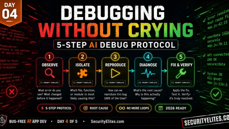 Debugging AI Code without Crying — 5-Step AI Debug Protocol | Bug Free AI APP Development Day 4 of 5