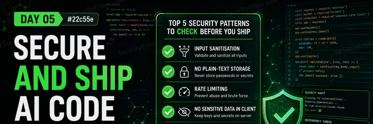 Secure AI Generated Code — Ship Confidently in 2026 | Mastering Coding with AI Day 5 of 5