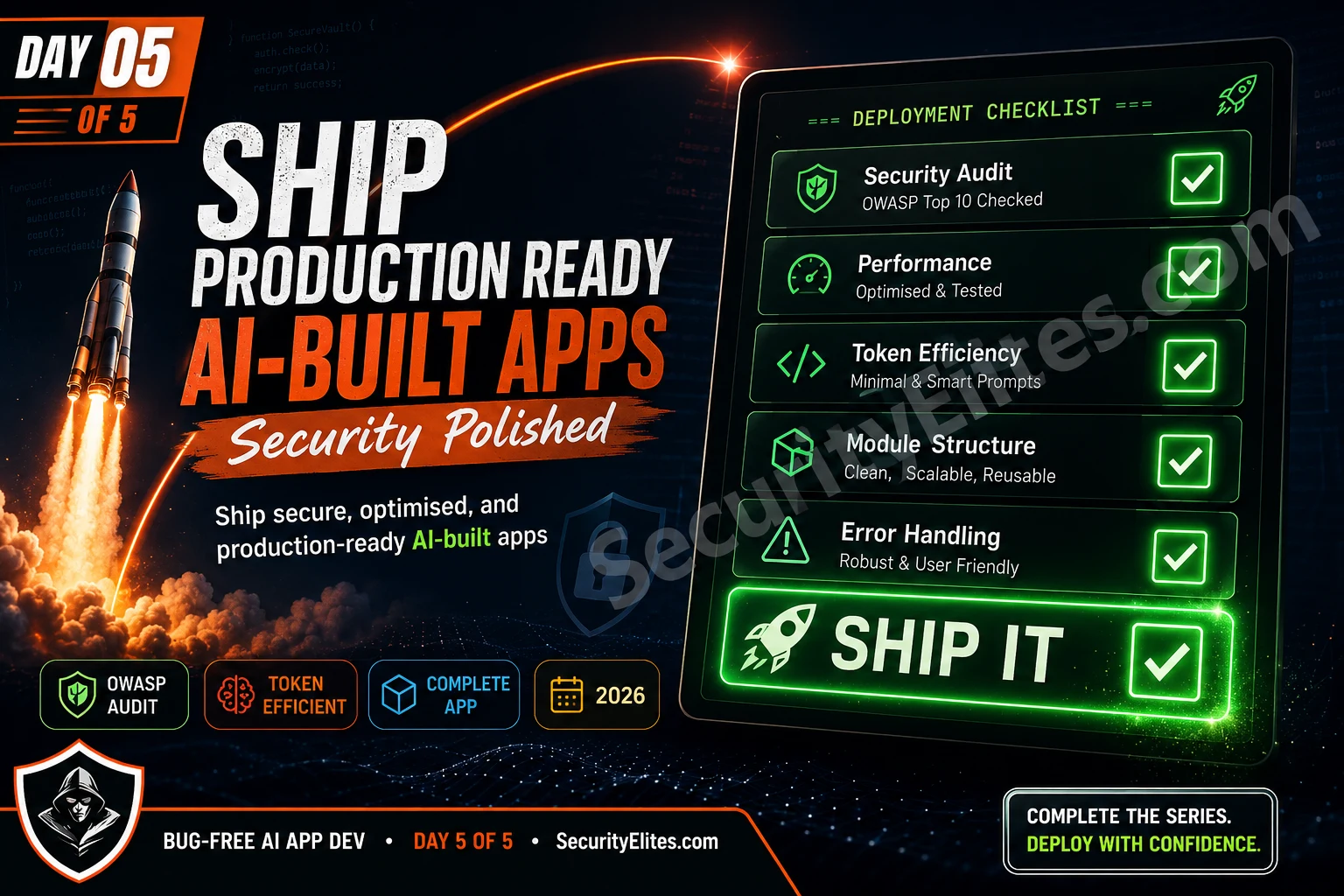 ship production ready ai built apps security polished day 5 image Ship Production-Ready AI-Built Apps — Security Polish | Bug Free AI APP Development Day 5 of 5