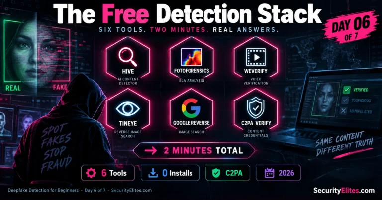 Deepfake Detection Tools Free — Complete 2026 Kit and 6-Tool Workflow | Deepfake Detection for Beginners — Day 6 of 7