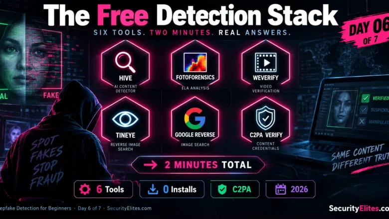 Deepfake Detection Tools Free — Complete 2026 Kit and 6-Tool Workflow | Deepfake Detection for Beginners — Day 6 of 7