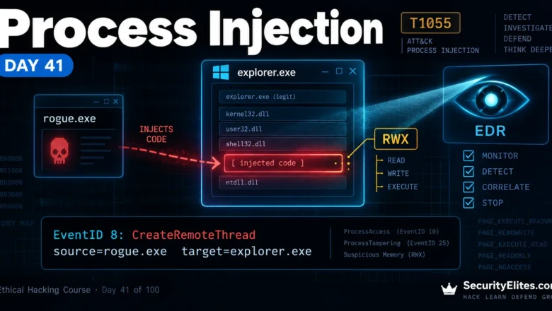Process Injection — How Malware Hides in Trusted Processes & How to Catch It | Ethical Hacking Course Day 41 of 100