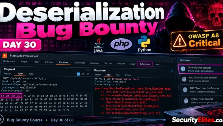 Deserialization Bug Bounty — Find, Exploit, Report Java, PHP and Python Unsafe Deserialization | Bug Bounty Course Day 30 of 60